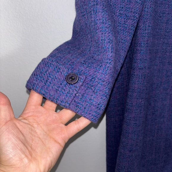 S/M Vtg 60s Harris Tweed Stunning purple Plaid Tweed Scottish Wool Jacket Coat - Picture 5 of 7
